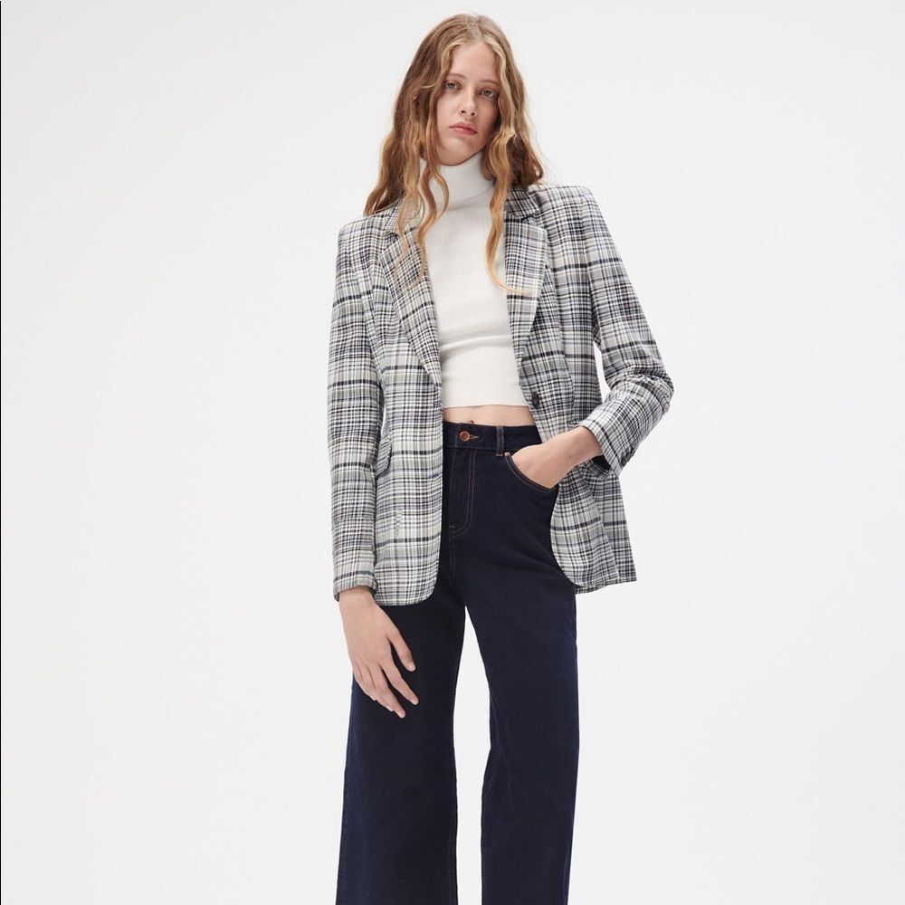 Zara Tailored Plaid Blazer